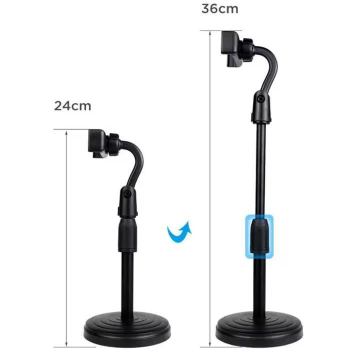 Adjustable Portable Tripod Stand - 1 Pcs Black Plastic Holder