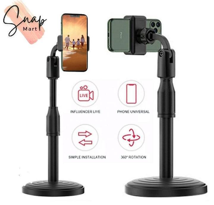 Adjustable Portable Tripod Stand - 1 Pcs Black Plastic Holder