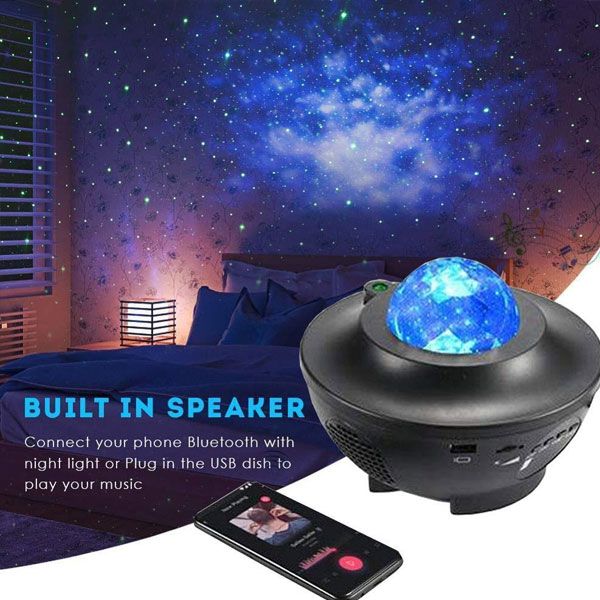 Projector Night Lamp With Music Bluetooth Speaker