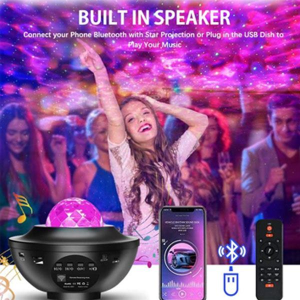 Projector Night Lamp With Music Bluetooth Speaker