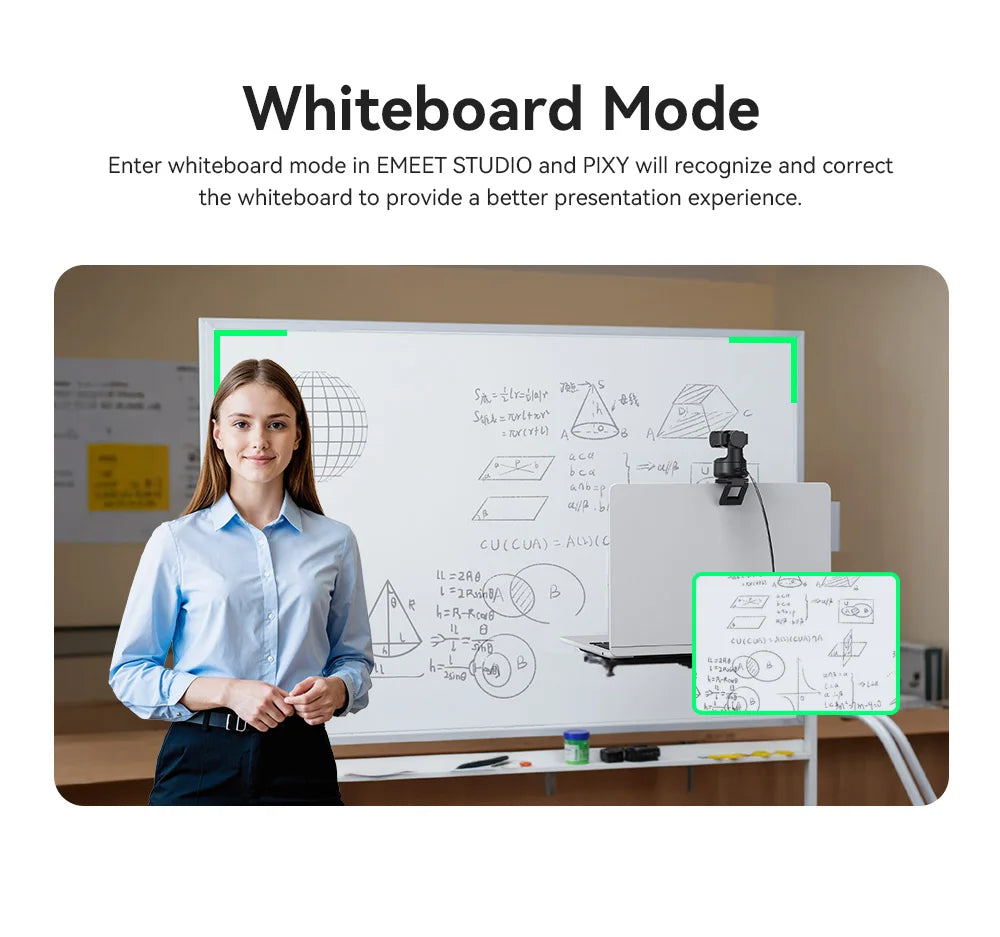 4K Webcam EMEET PIXY Dual-Camera AI Tracking Video Camera for Live Streaming With Sony Sensor Gesture Control Autofocus 3 Mics