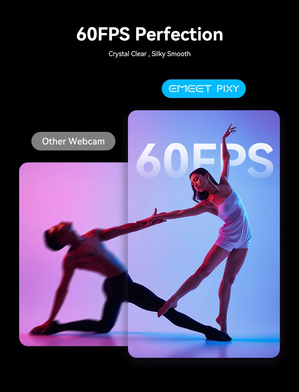 4K Webcam EMEET PIXY Dual-Camera AI Tracking Video Camera for Live Streaming With Sony Sensor Gesture Control Autofocus 3 Mics