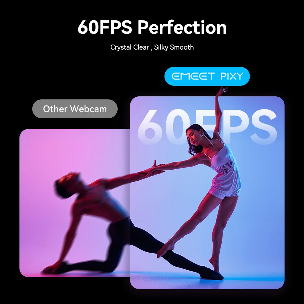 4K Webcam EMEET PIXY Dual-Camera AI Tracking Video Camera for Live Streaming With Sony Sensor Gesture Control Autofocus 3 Mics